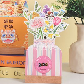 花艺-十三张时尚创意木座台历