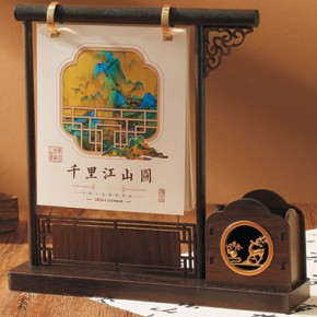 千里江山图-古木笔筒台历