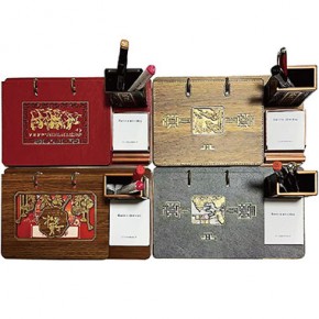 红木皮革台座（带金边）-精致大号记事周历