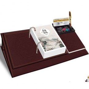 养生文化-仿真皮台座记事单日历